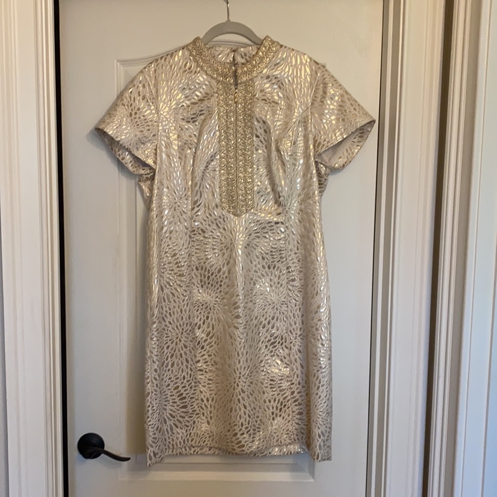 Lilly Pulitzer Adrena Shift Size 16 Gold